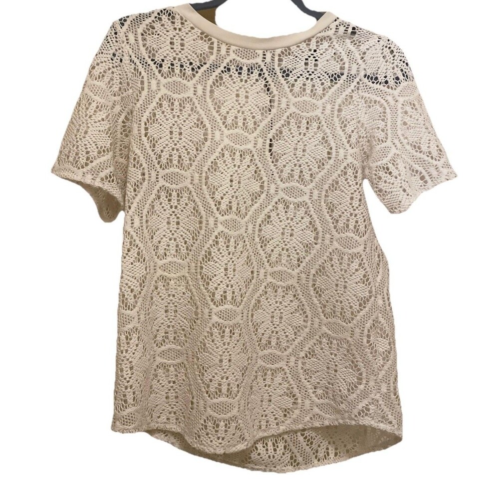 Banana Republic Ivory Crochet Lace M Boho Chic Coquette Aesthetic Romantic